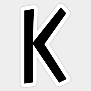 K – Greek Mythology - Black Letter K Sticker